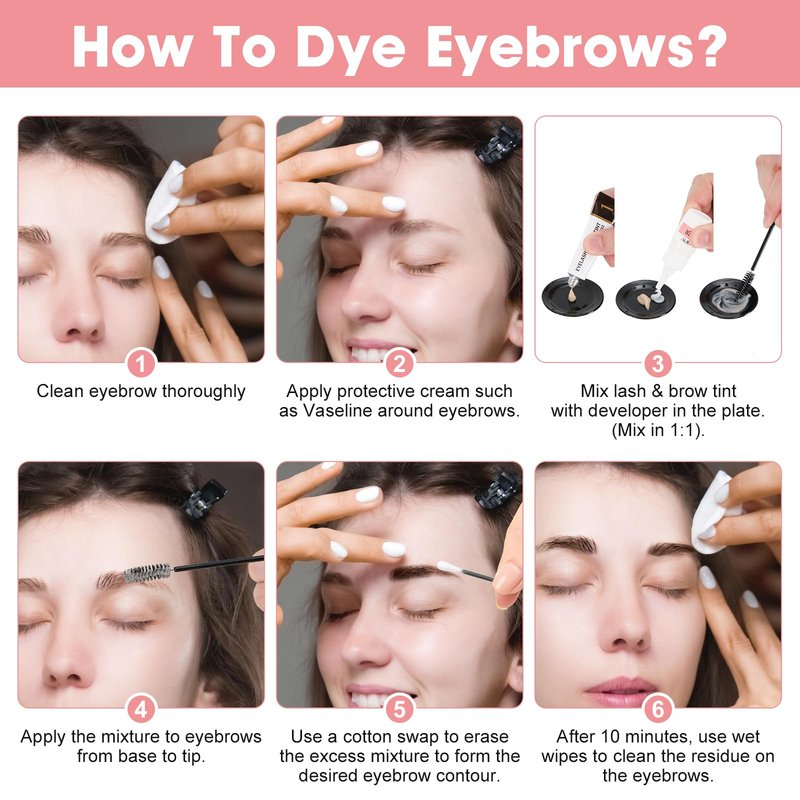 2-In-1 Eyebrow & Eyelash Color Kit - DIY Lash and Brow Tinting at Home, Professional Salon Quality Results, Long-Lasting Eyebrow Color for Natural Look, 7ml (Natural Black)