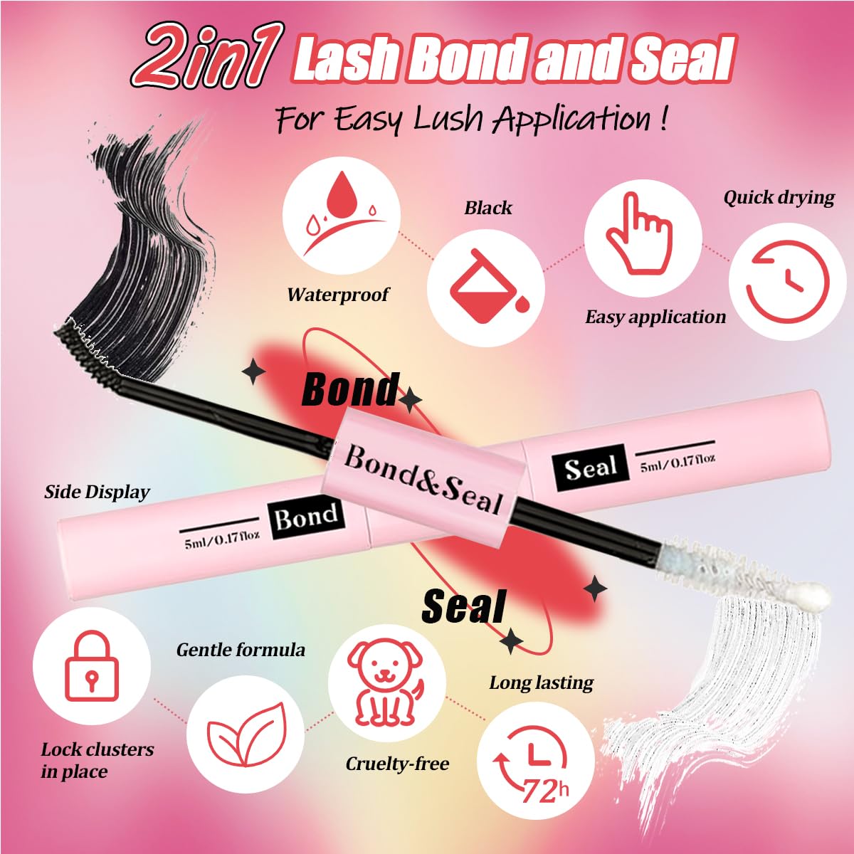 DIY Lash Extension Kit with 280 PCS 9-16mm 40D Lashes Clusters 200ml/6.7fl.oz Lash Cleanser Eyelash Shampoo Mini USB Portable Lash Fan Bond and Seal Remover Eyeliner Eyelid Cleaning Brush