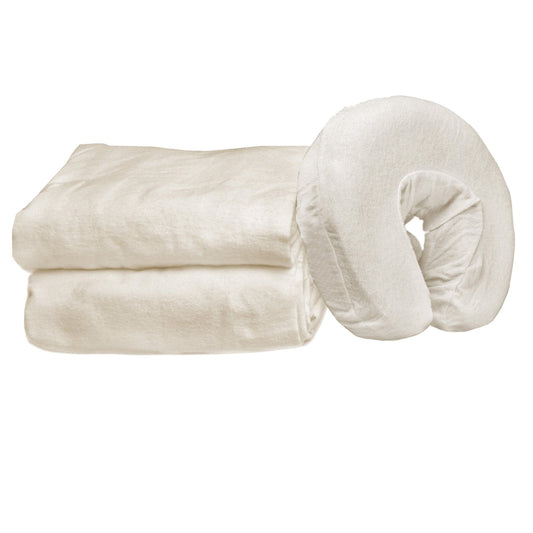 Master Massage 3-Piece Flannel Sheet Set, Off White