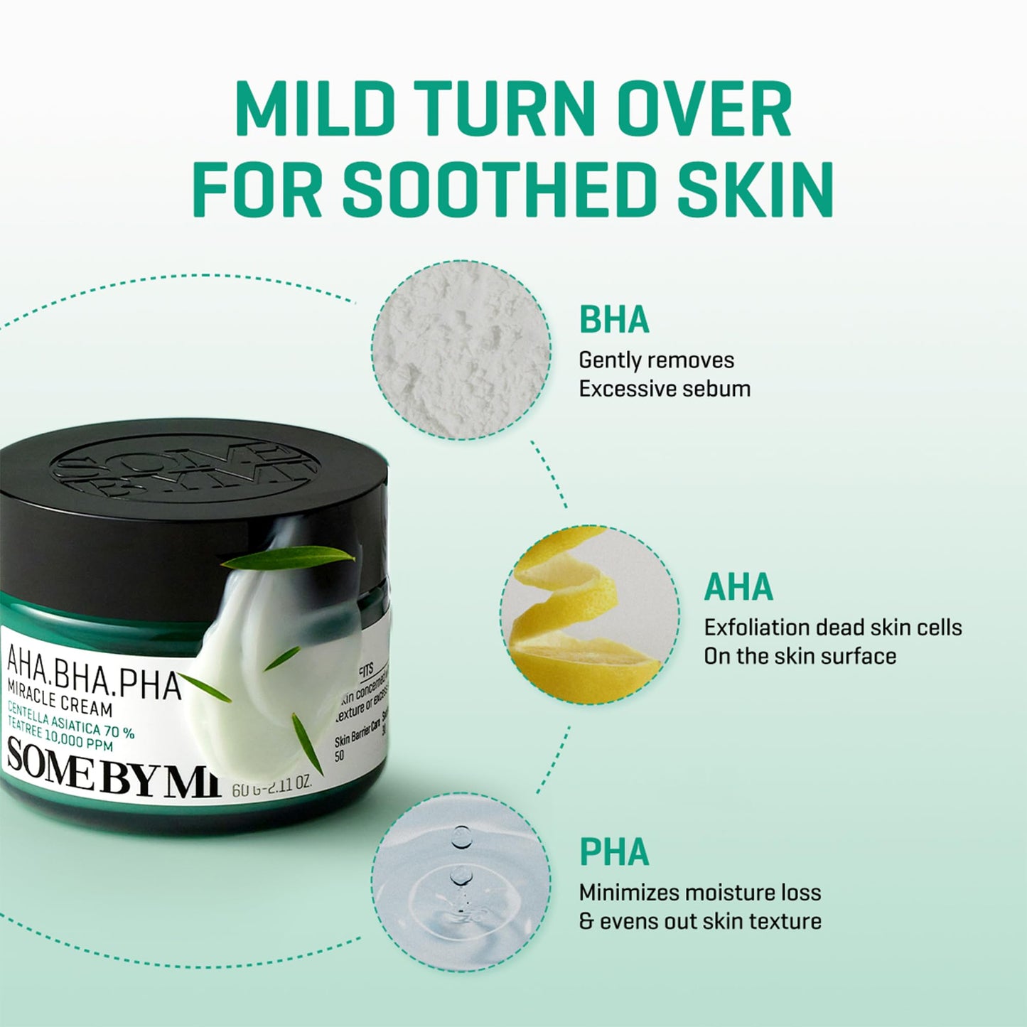 SOME BY MI AHA BHA PHA Miracle Cream – 2.02oz – Centella Care