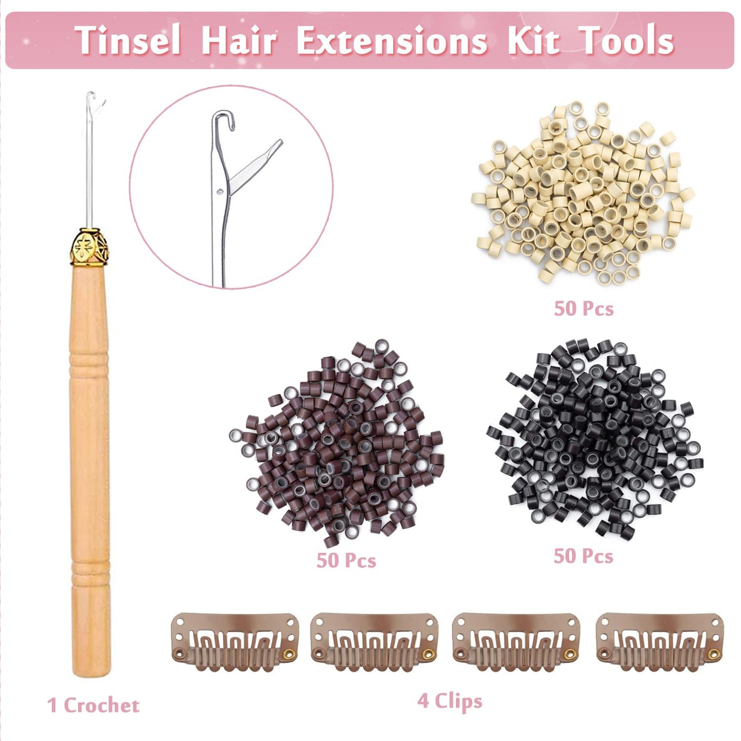 Hair Tinsel Kit 20 Colors 4800 Strands Fairy Hair Tinsel Heat Resistant 48 Inches Glitter Tinsel Hair Extensions Highlights Sparkling Hair Tinsel Kit for Girls Hair Accessories Party Festival