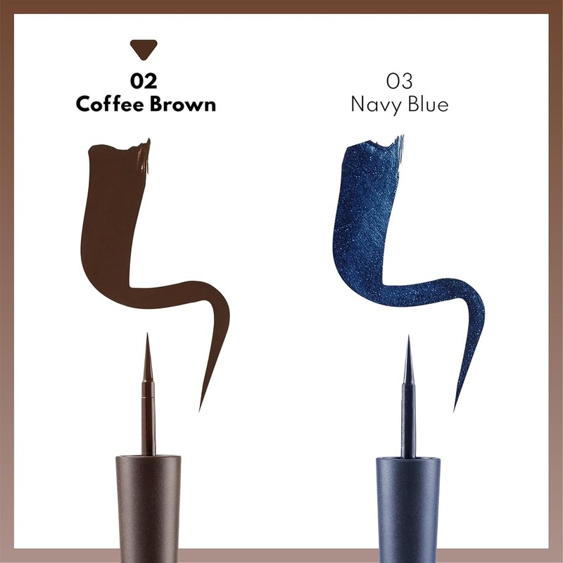 Elegant Matte Dipliner | Smudgeproof Waterproof Liquid Eyeliner - 02 Coffee Brown - 0.085 oz