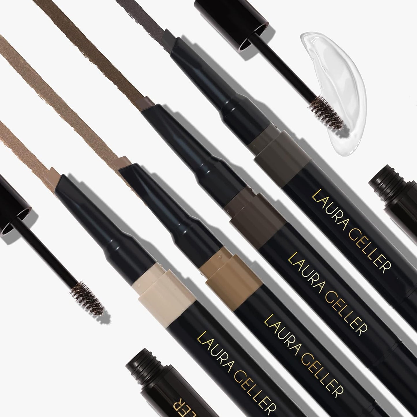 LAURA GELLER NEW YORK Sculpt-n-Stay 2-in-1 Waterproof Eyebrow Pencil & Brow Gel – Dark Brown – Fills Sparse Brows, Defines & Sets – Smudge-Proof, Long-Lasting, Natural Finish
