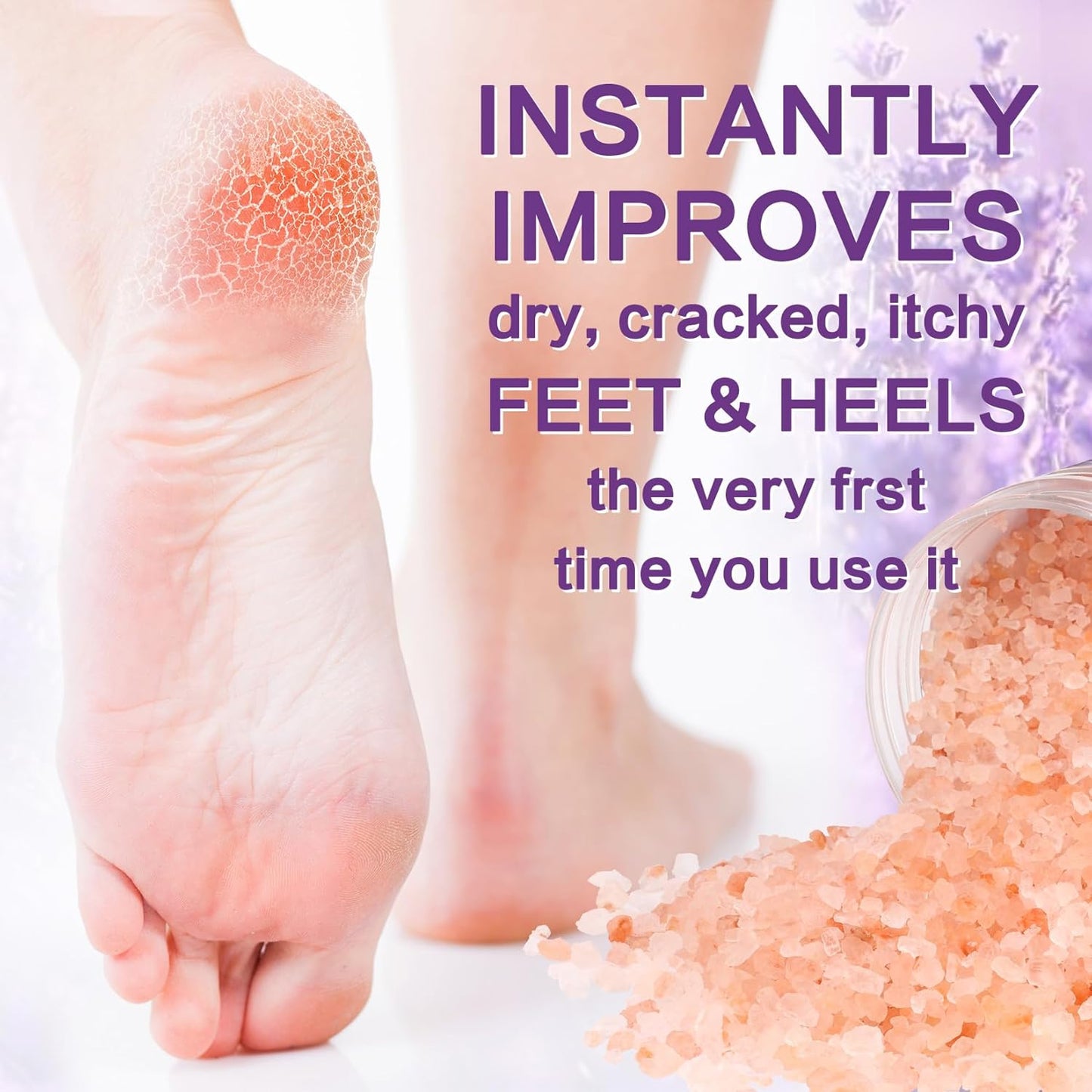 Himalayan Pink Salt Foot Soak Salts Kit - Tea Tree & Lavender | 4 Pack for Softening Calluses & Relaxation