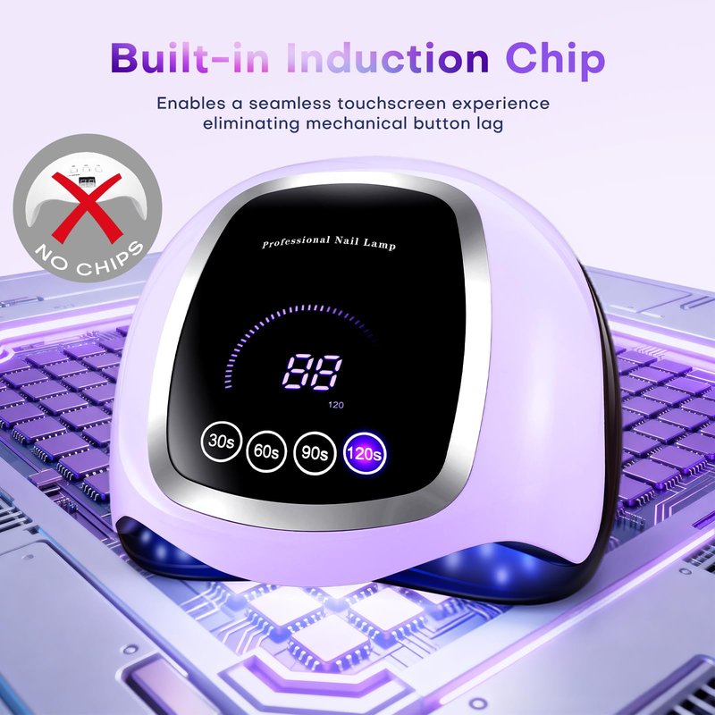 UV LED Nail Lamp, Gugusure 168W Nail Curing Lamps for Home & Salon, Led Nail Dryer for Gel Polish with Automatic Sensor/4 Timer Setting, Professional Nail Art Tools for Fingernail and Toenail Nail