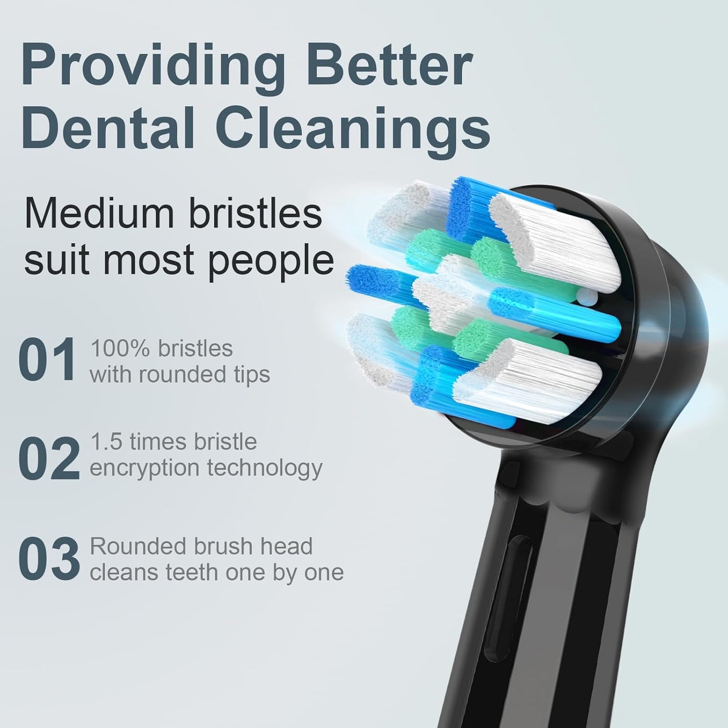 IO Replacement Brush Heads for Oral-B Electric Toothbrush | 12 Pack Compatible with Series 2-10 (Black/White)