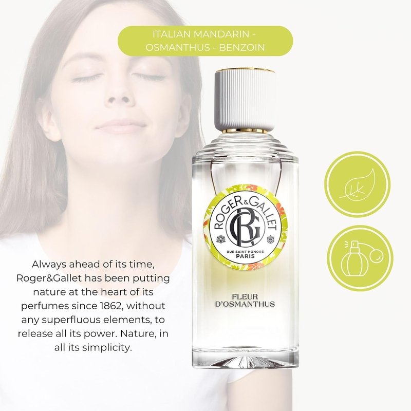 Roger & Gallet Fragrant Water Spray - Refreshing Eau Fraîche Body Mist for Women | Fleur D'Osmanthus - 1 Oz.