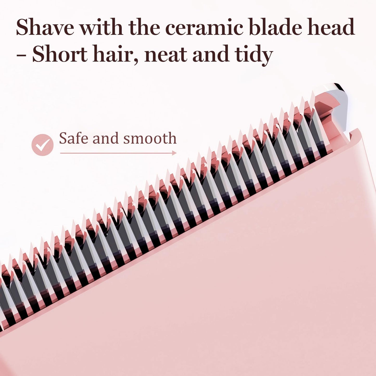 Bikini Trimmer for Women – Dual Head Electric Razor for Bikini, Underarm, Leg & Facial Hair, Painless Ceramic Blade, IPX7 Waterproof, Pink