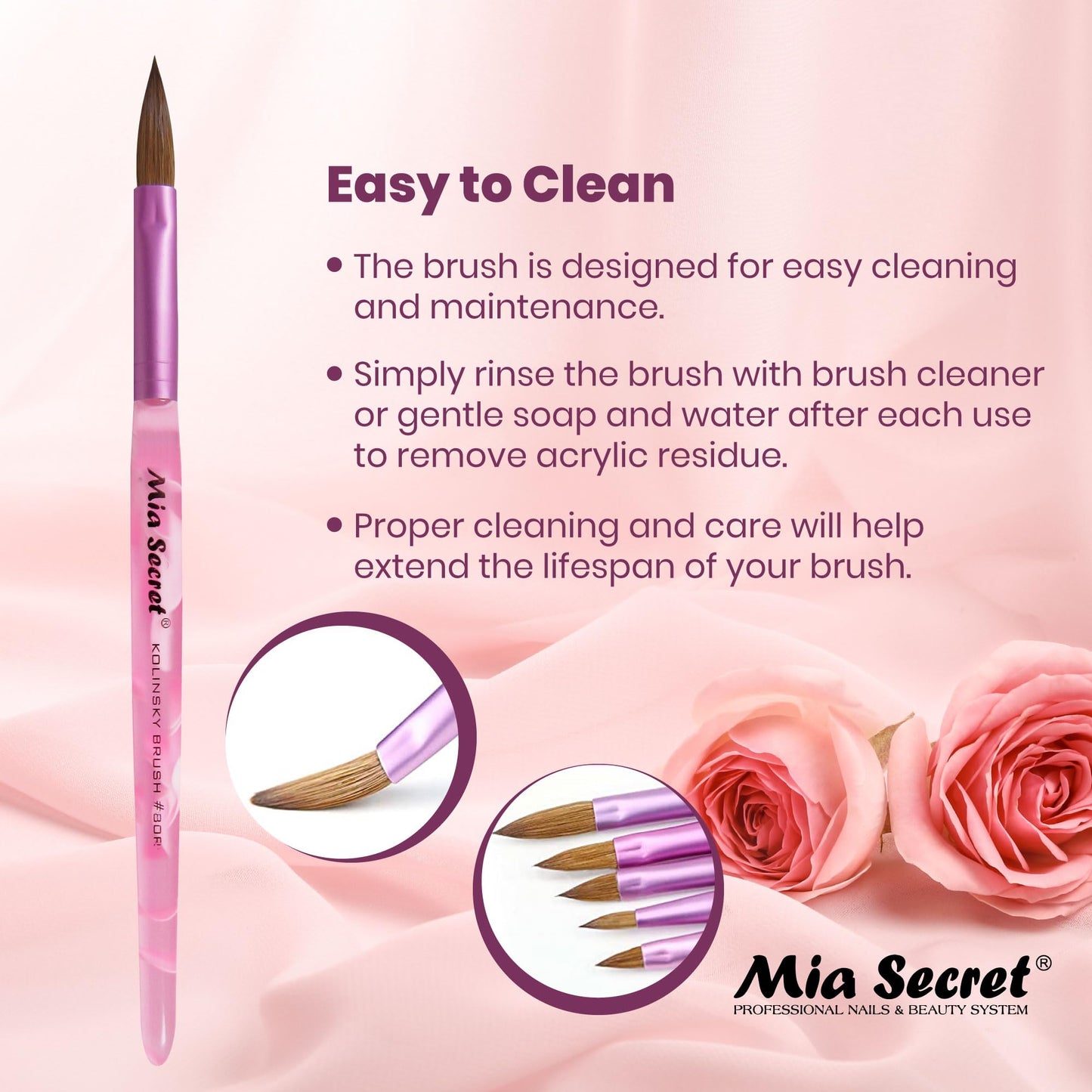 Mia Secret Oval Kolinsky Nail Brush Size #8