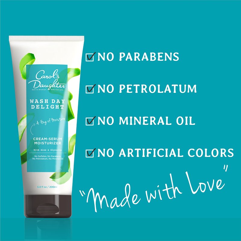 Carol's Daughter Wash Day Delight Cream Serum Hair Moisturizer for Curly Hair, Anti-Frizz, Made with Aloe and Glycerin, 6.8 fl oz