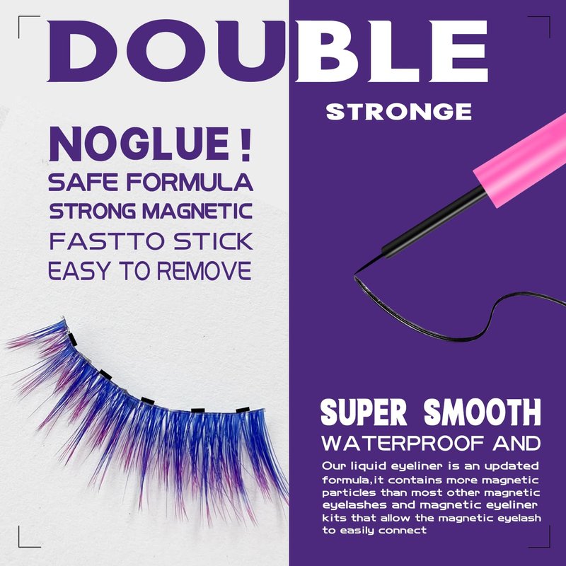 Magnetic Eyelashes with Eyeliner Kit 18-21MM Fluffy Dramatic Faux Mink Lashes 10 Pairs Long Luxury Volume Fake Eye Lashes Easy to Apply Cruelty-Free&Vegan （2 black+2brown)