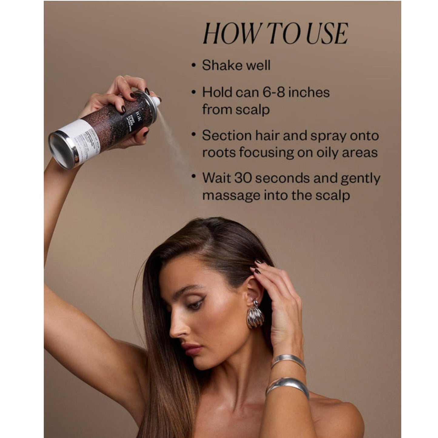 IGK First Class After Dark Charcoal Detox Dry Shampoo for Dark & Brunette Hair | Brown Tint No White Residue Spray Adds Volume + Texture | Oil Absorbing & Odor Eliminating Formula | 6.5oz