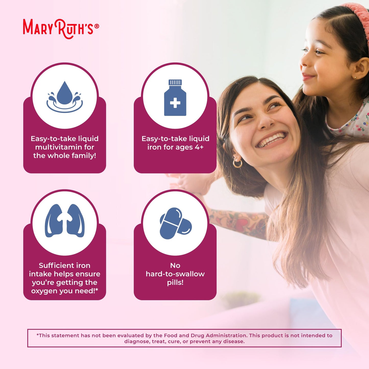 Iron Supplement for Women Men & Kids | Liquid Iron Supplement for Women Men & Kids | Iron for Healthy Blood & Oxygen | Ages 4 & Up | Sugar Free | Vegan | Non-GMO | Gluten Free | 16 Fl Oz