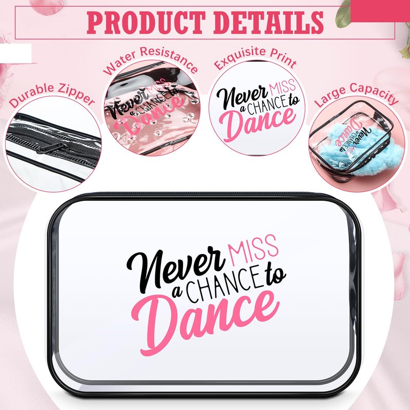 Abbylike 24 Pcs Cheer Gifts Cosmetic Bag 7 x 4.7 x 2.4'' Makeup Bag Cosmetic Toiletry Zipper Pouch Clear Zipper Case for Cheerleaders Women(Dance)