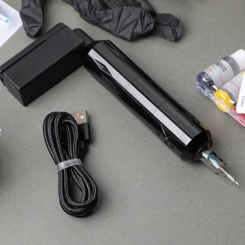 STIGMA Wireless Tattoo Gun Tattoo Kit Complete with 50pcs Tattoo Cartridge Needles 1500mAh Tattoo Battery 5 Colors Ink Set with Accessories STP29KITP199-1