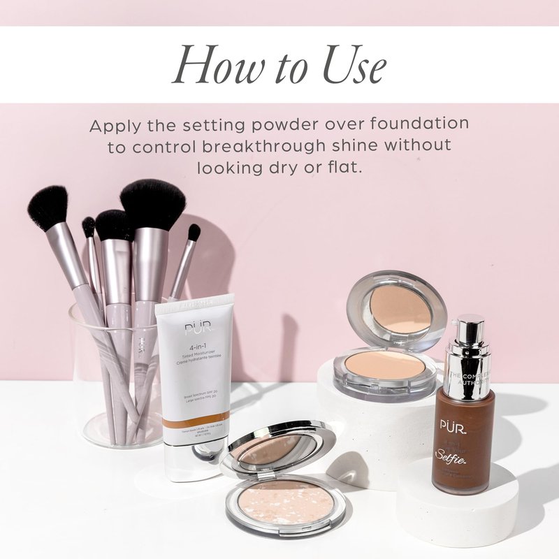 PÜR MINERALS Pressed Setting Powder Balancing Act - Skin-Perfecting Pressed Compact Powder for Smooth & Fresh Natural-Matte Finish - Translucent Setting Powder Makeup for All Skin Tone, Cruelty Free