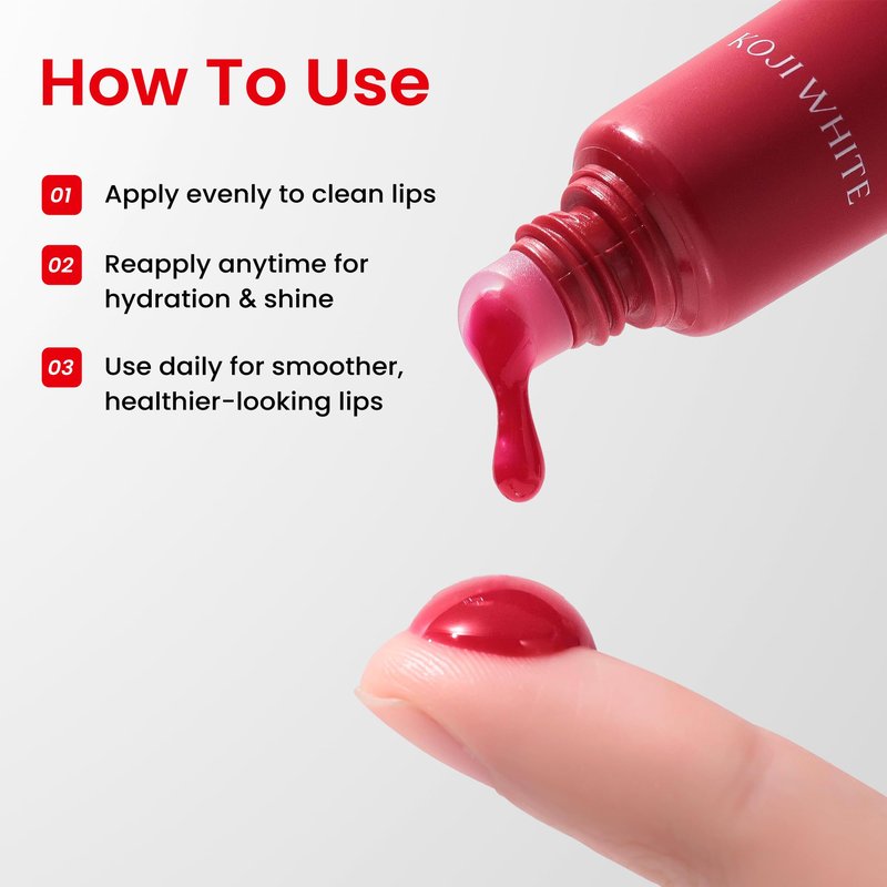 Koji White Lip Discoloration Treatment for Dark Lips | Moisturizer & Hydrating Lip with 1% Kojic Acid, Hyaluronic Acid, Vitamin C, Carrot Oil - Beeswax-Free, Vegan Chapstick, 0.23 Fl Oz