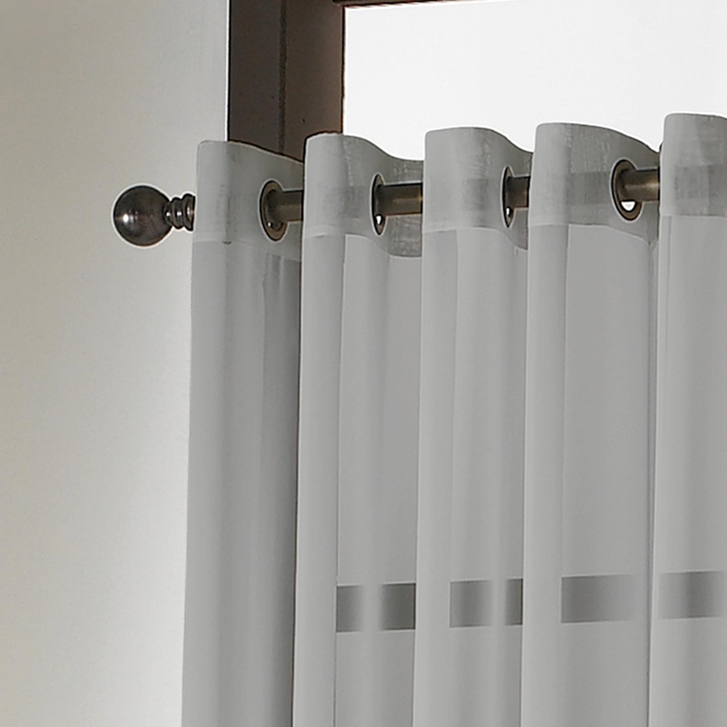 Curtainworks Soho Voile Sheer Grommet Curtain Panel, 59 by 120", Silver