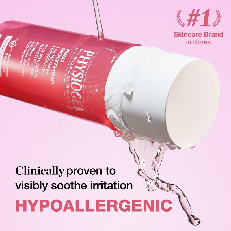 Physiogel Red Soothing Essence, Reduces Redness, Hydration for Dry & Sensitive Skin, Fragrance-Free, Non-Comedogenic, Dermatologist-Tested, Lightweight
