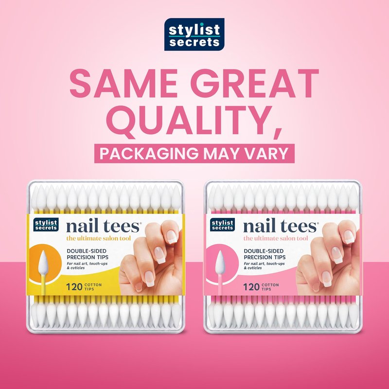 Fran Wilson NAIL TEES COTTON TIPS 120 Count (2 PACK) - The Ultimate Nail Tool, Multi-Purpose Double-sided Swabs with Pointed Ends for Precise Touch-ups and the Perfect At-Home Manicure & Pedicure