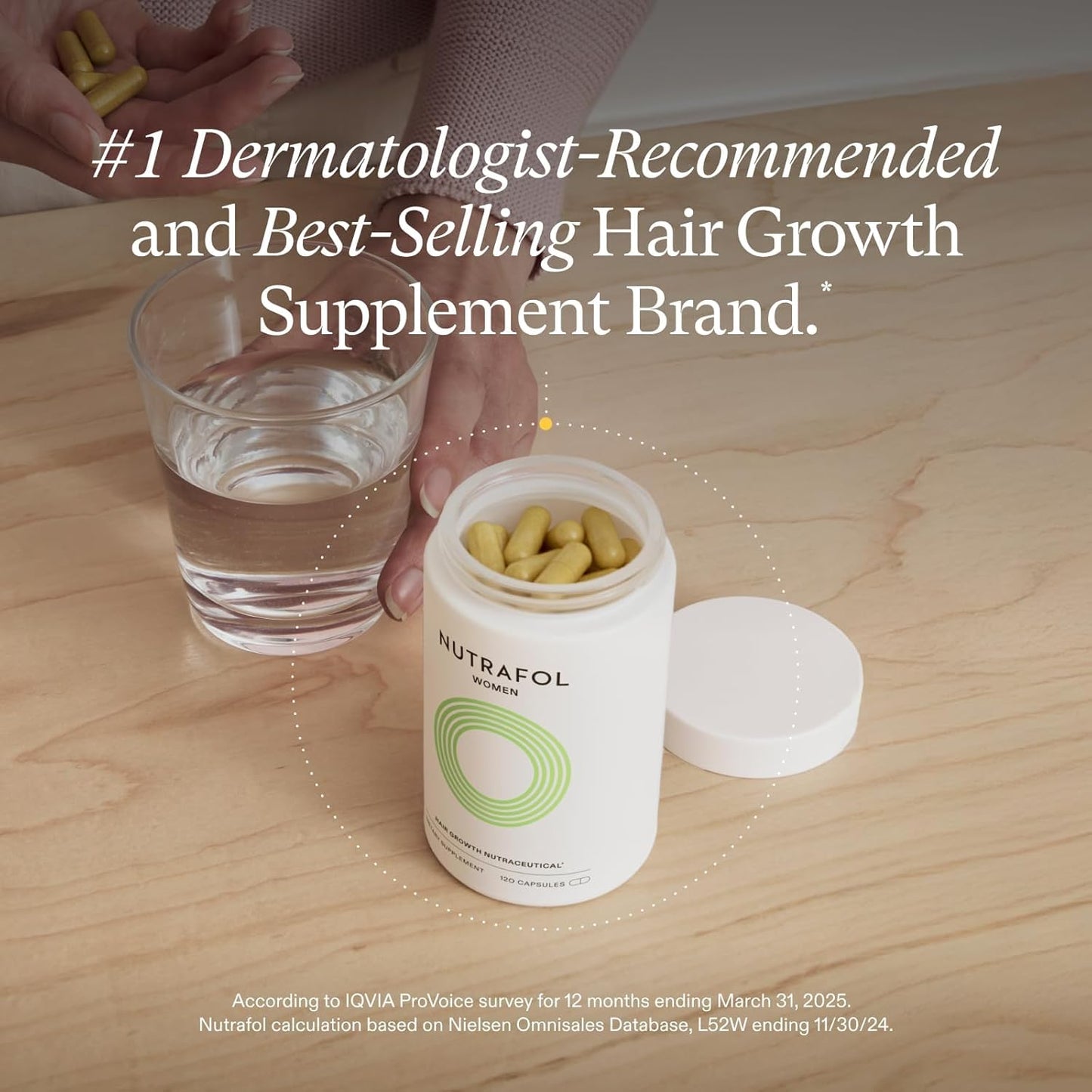 Nutrafol Women's Hair Growth Supplements - Clinically Tested for Thicker, Stronger Hair | 1 Month Supply, Ages 18-44