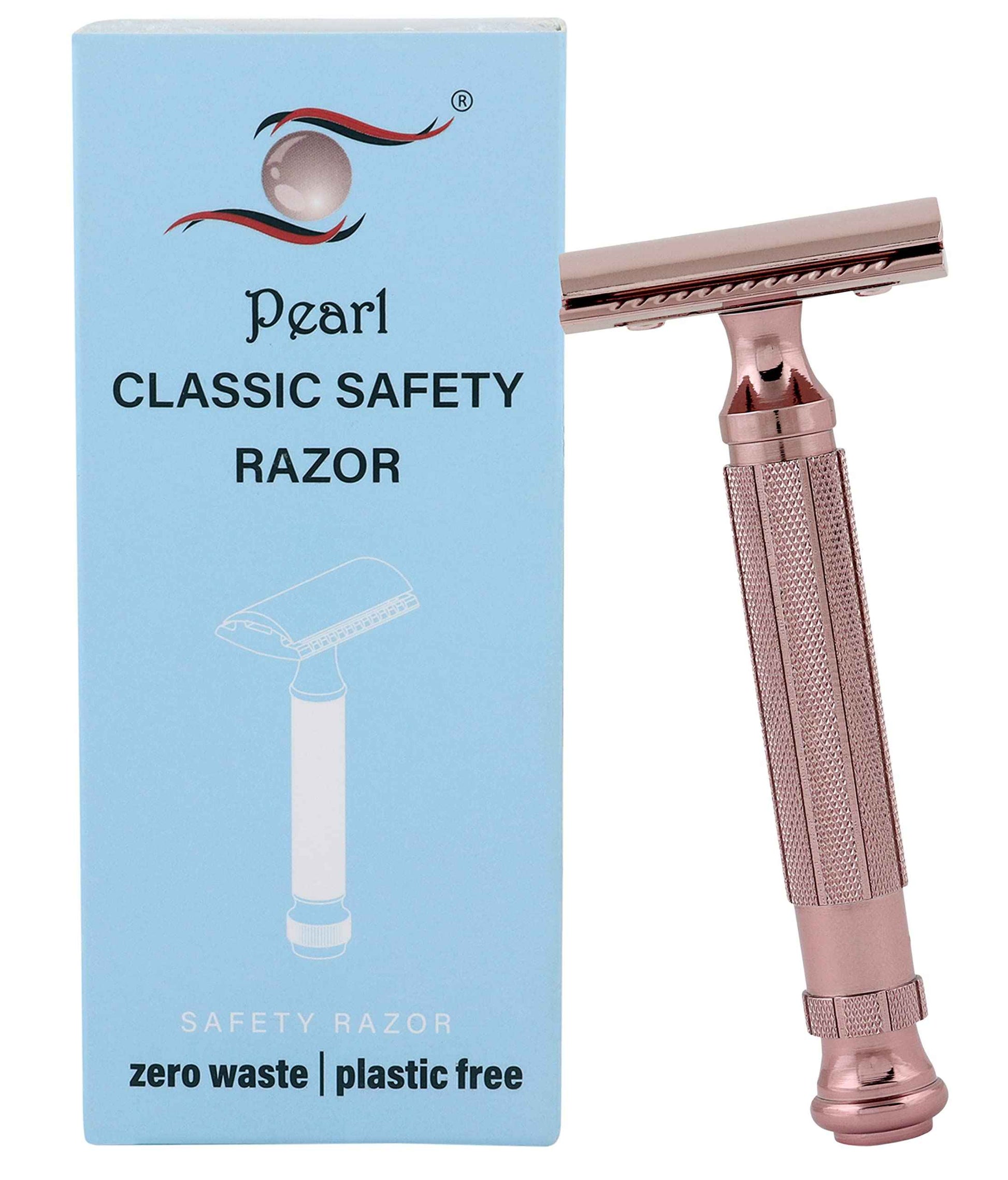 Pearl Shaving Double Edge Close Comb Safety Razor - Reusable Eco Friendly Metal Razor | Premium DE Men's Safety Razor