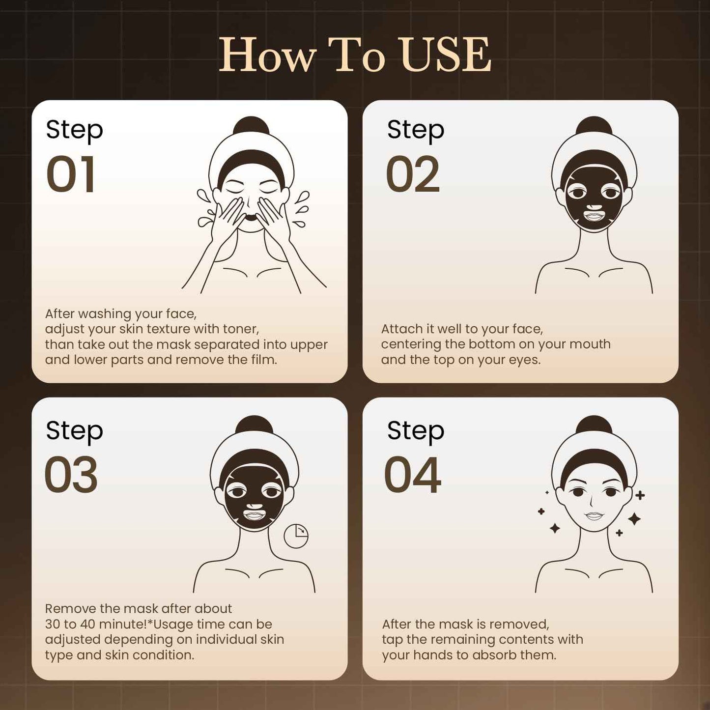 HEALOINE Black Diamond Facial Mask Collagen Face Mask Lifting and Firming, Tone Tighten Korea Skincare for Spa-Grade Skincare for Radiant Skin Face Mask Set of 2 (1.05 oz each)