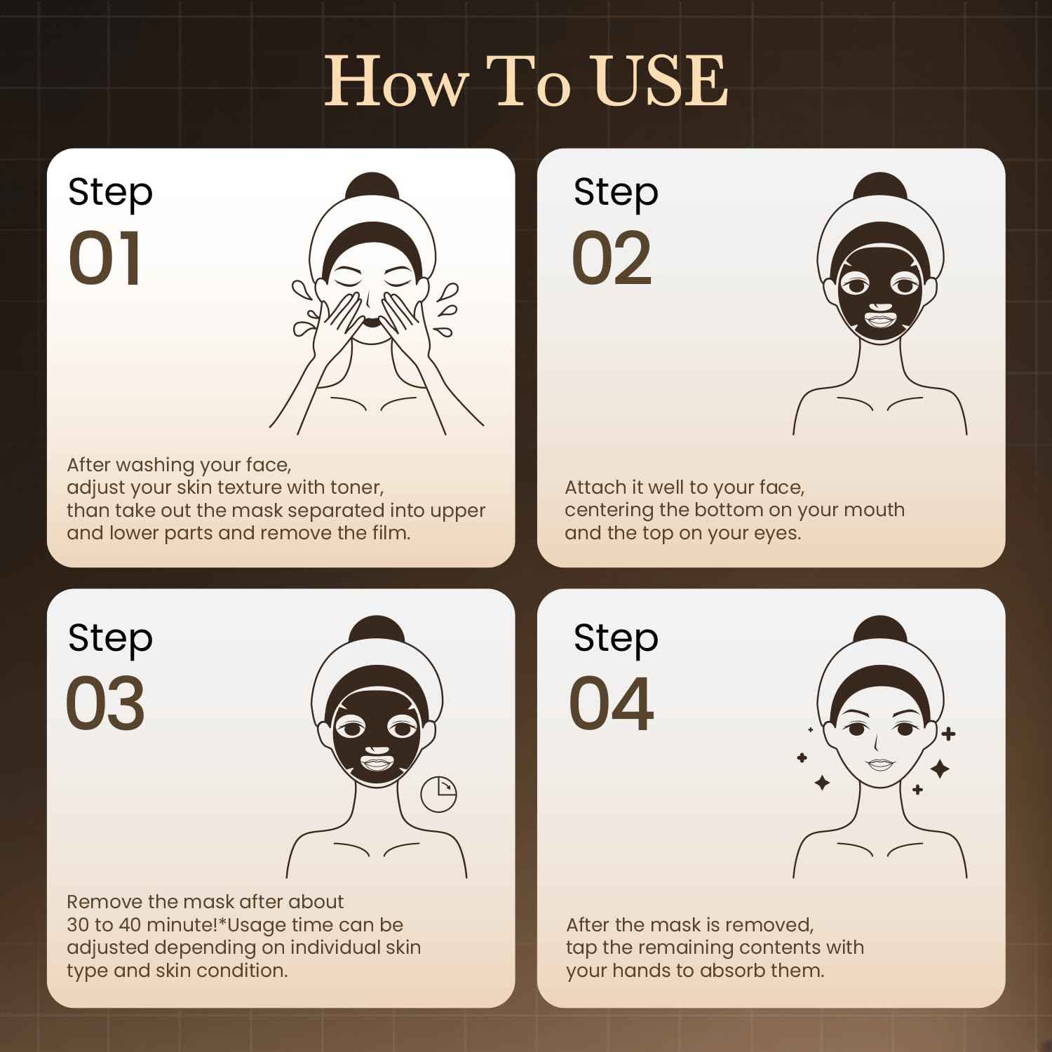 HEALOINE Black Diamond Facial Mask Collagen Face Mask Lifting and Firming, Tone Tighten Korea Skincare for Spa-Grade Skincare for Radiant Skin Face Mask Set of 2 (1.05 oz each)