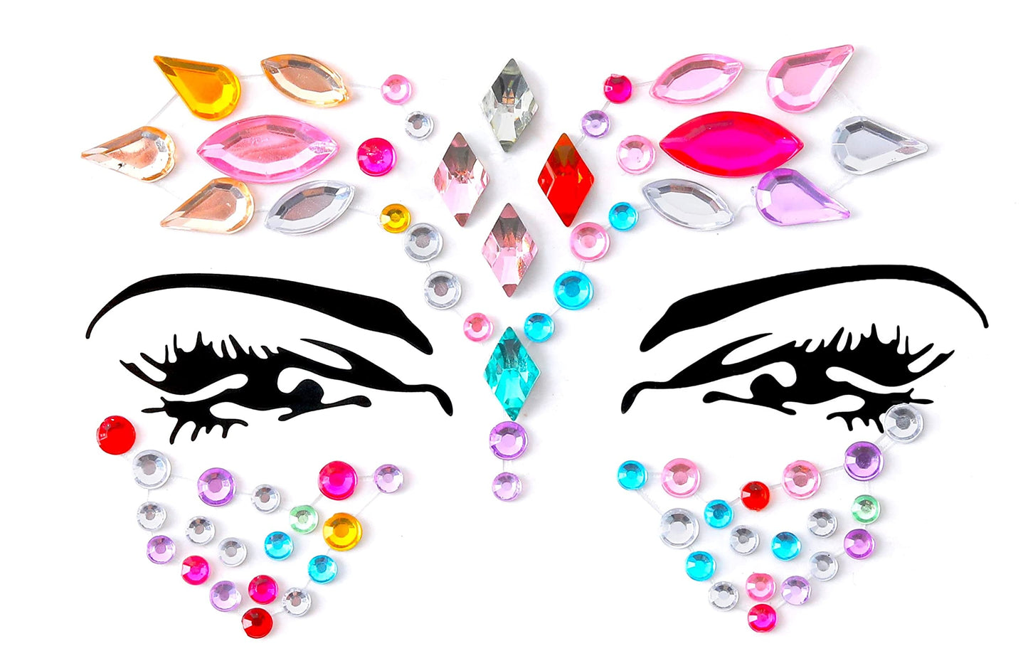 FACEGEM LONDON Face Gems Adhesive Glitter Jewel Tattoo Sticker Festival Gems Rave Party Body Make Up (21 PCS FACE GEMS)