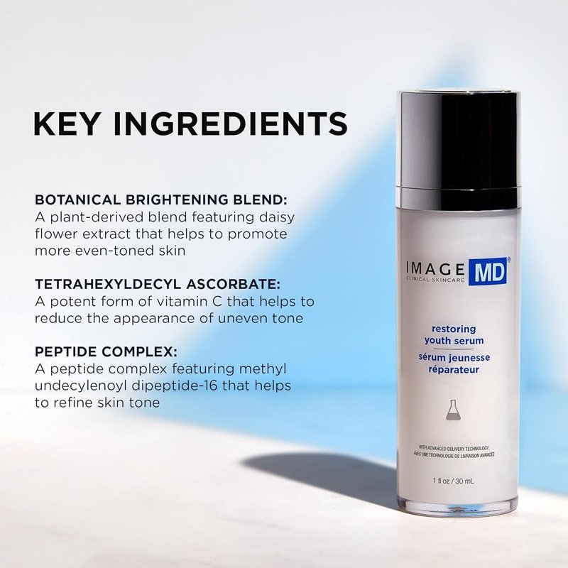 IMAGE Skincare MD Youth Restoring Face Serum - Vitamin C & Hyaluronic Acid | 1 Fl Oz