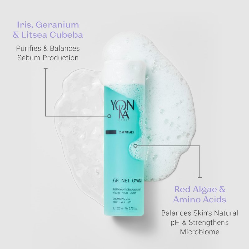 Yon-Ka Gel Cleanser | Gentle Foaming Face Wash & Makeup Remover | Cleanses Pores and Balances Skins pH with Red Algae & Amino Acids | For Acne Prone & Oily Skin | Paraben-Free | 6.76 fl oz