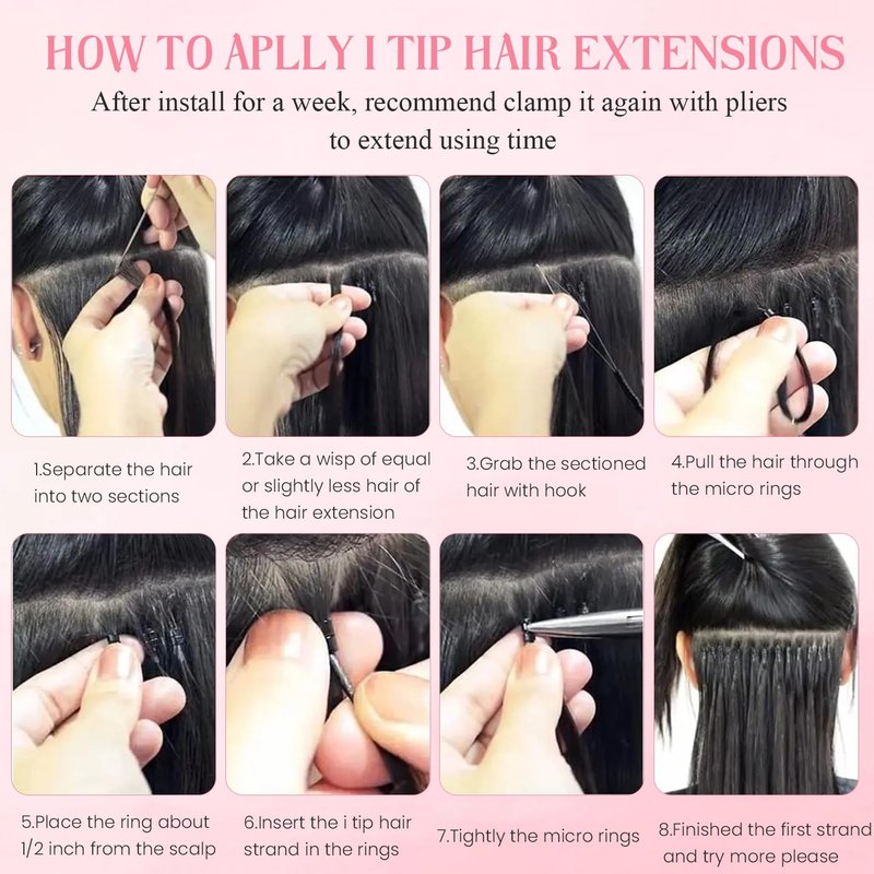 I Tip Hair Extensions Deep Wave Microlink Beads Itip Human Hair Extensions for Black Women 20 Inch Natural Color Curly Brazilian Real Remy Pre Bonded Keratin Stick Tipped Bundles 50g 100 Strands