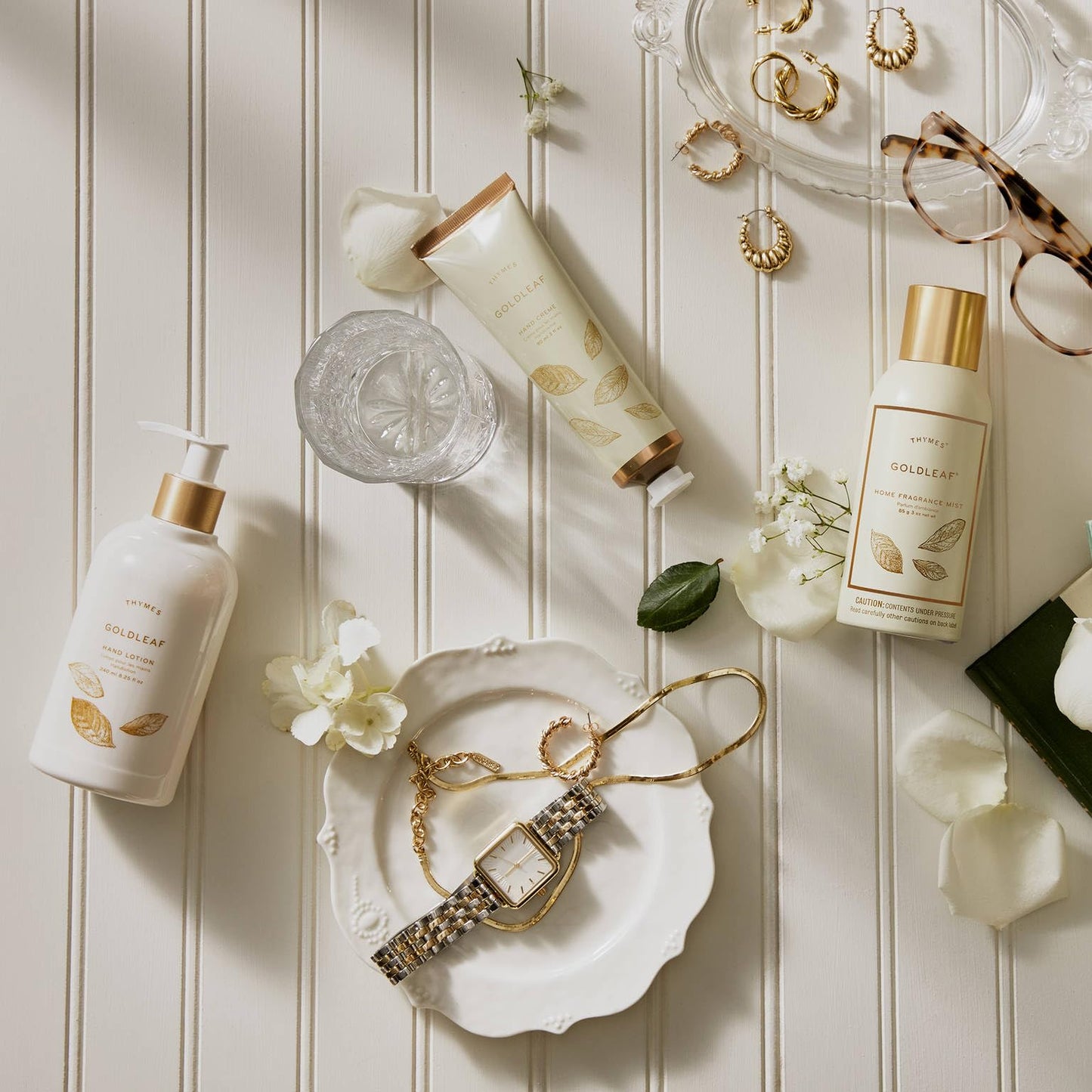 Thymes Moisturizing Hand Wash Soap with Pump - Luxury Hand Soap Gently Cleanses & Moisturizes - Skin Care with Glycerin & Jojoba - Heady, Floral Fragrance (Goldleaf, 8.25 oz)