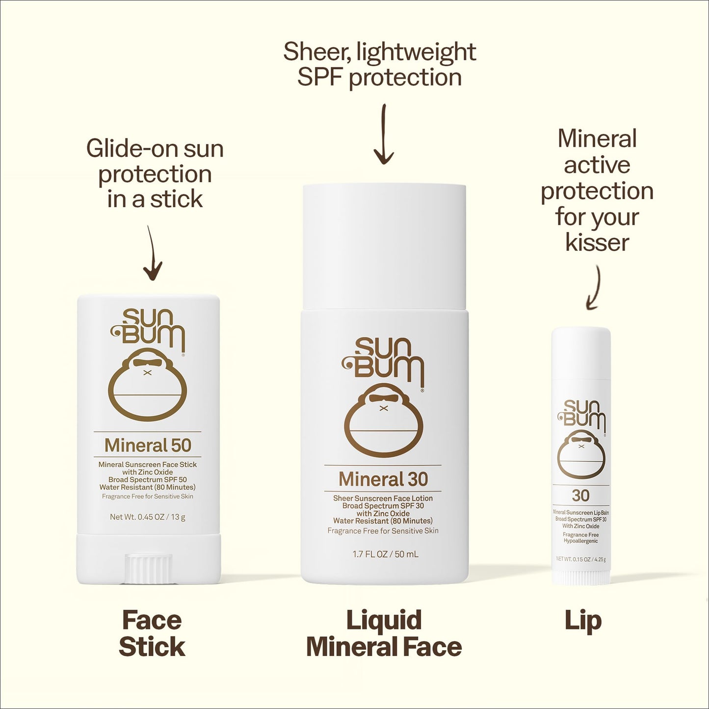 Sun Bum Mineral SPF 50 Face Stick Sunscreen - NEW FORMULA 2026 Water-Resistant Broad Spectrum Sunscreen with Vitamin E - Hawaii 104 Act Compliant (No Octinoxate & Oxybenzone) - Travel Friendly 0.45 oz