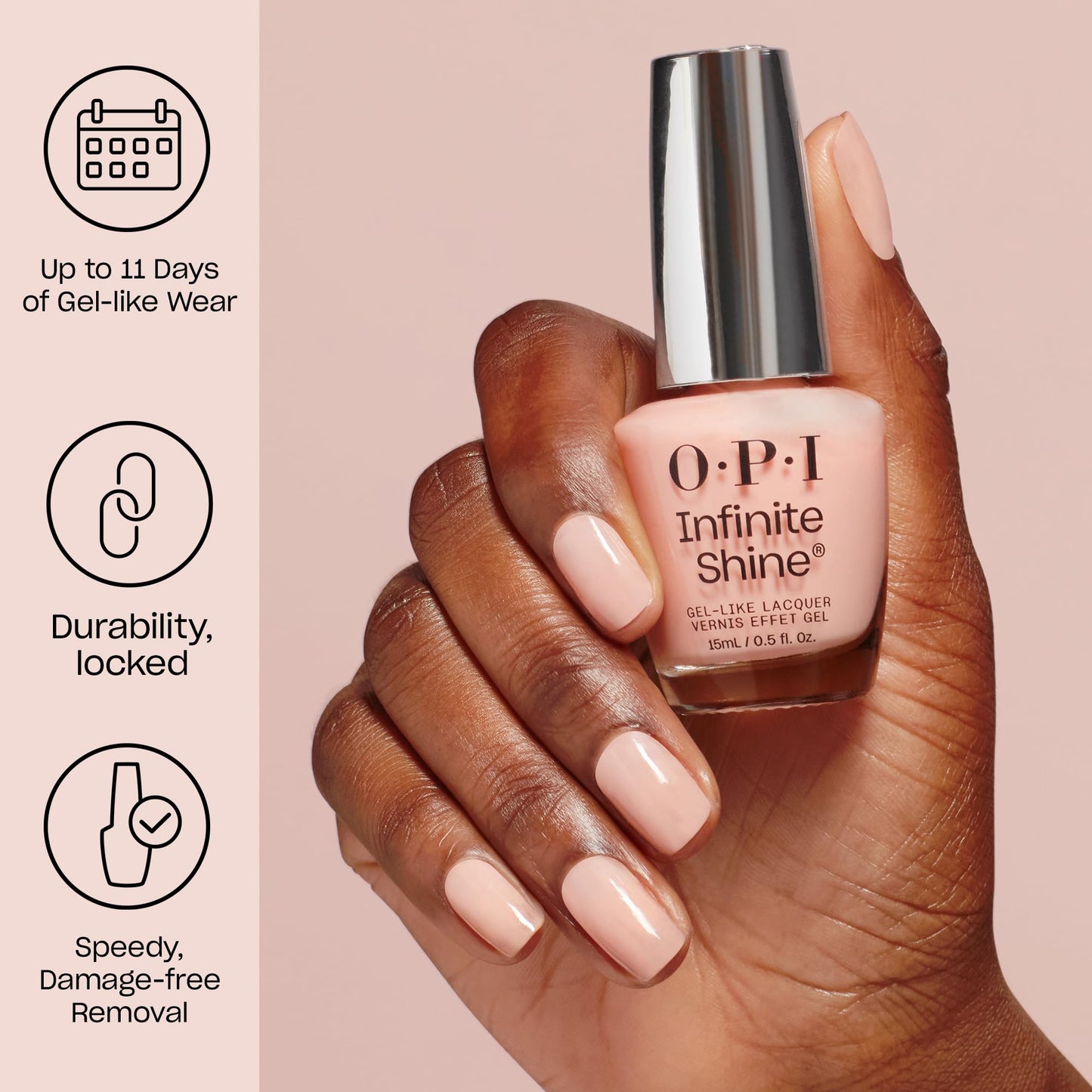 OPI Infinite Shine It Never Ends | Opaque Dark Brown Crème Long Wear Gel Like Nail Polish | Vegan, Long Lasting, Streak Free