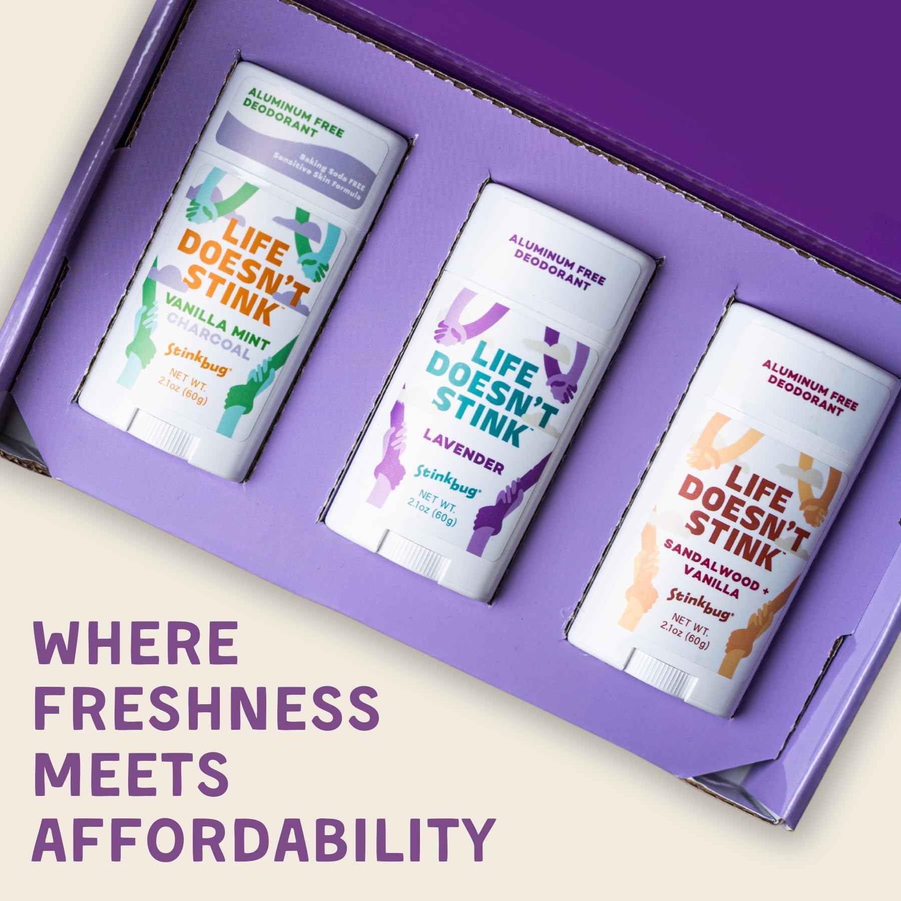 Natural Organic Sensitive Skin Deodorant Stick with Amber and Sage, Coconut Oil and Activated Charcoal, Aluminum Free Deodorant by Stinkbug Naturals, 2.1 Ounce Pack of 2