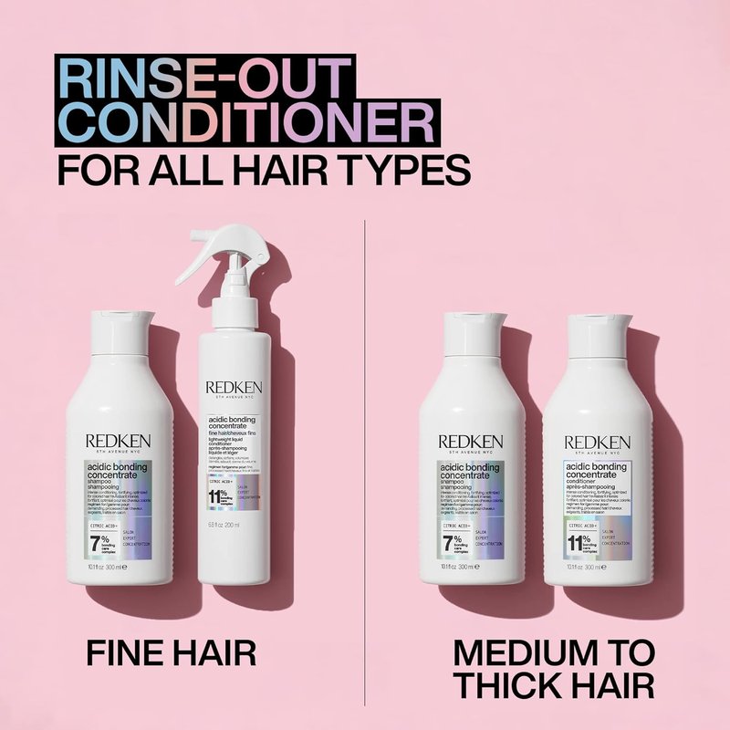 Redken Bonding Shampoo & Conditioner Set - Repair Fine, Damaged Hair | Acidic Bonding Concentrate | Strengthens Weak Hair
