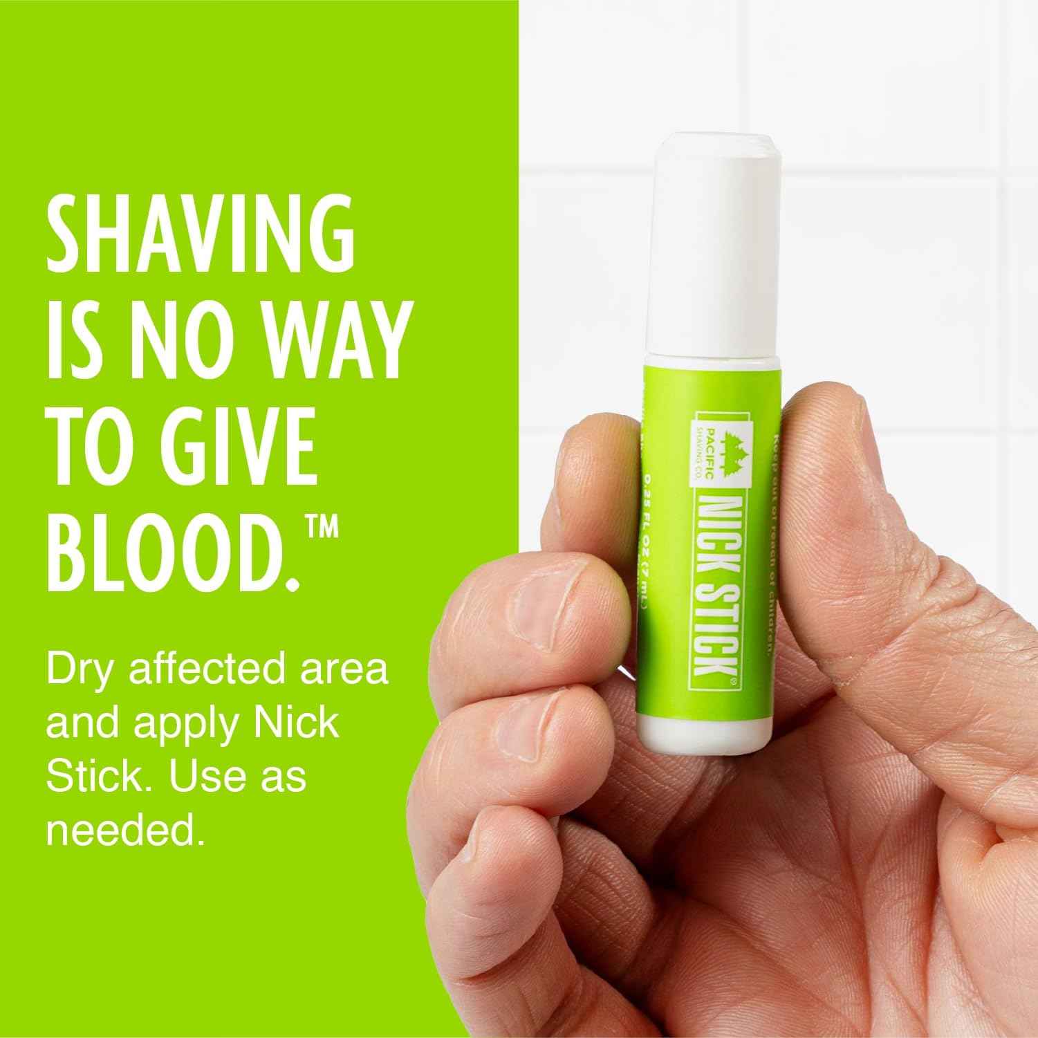 Pacific Shaving Company Nick Stick - A Shave Essential - Puts Nicks in Their Place - Liquid Roll-On Applicator, Dries Clear - With Vitamin E & Aloe Vera (0.25 Oz, 2 Pack)