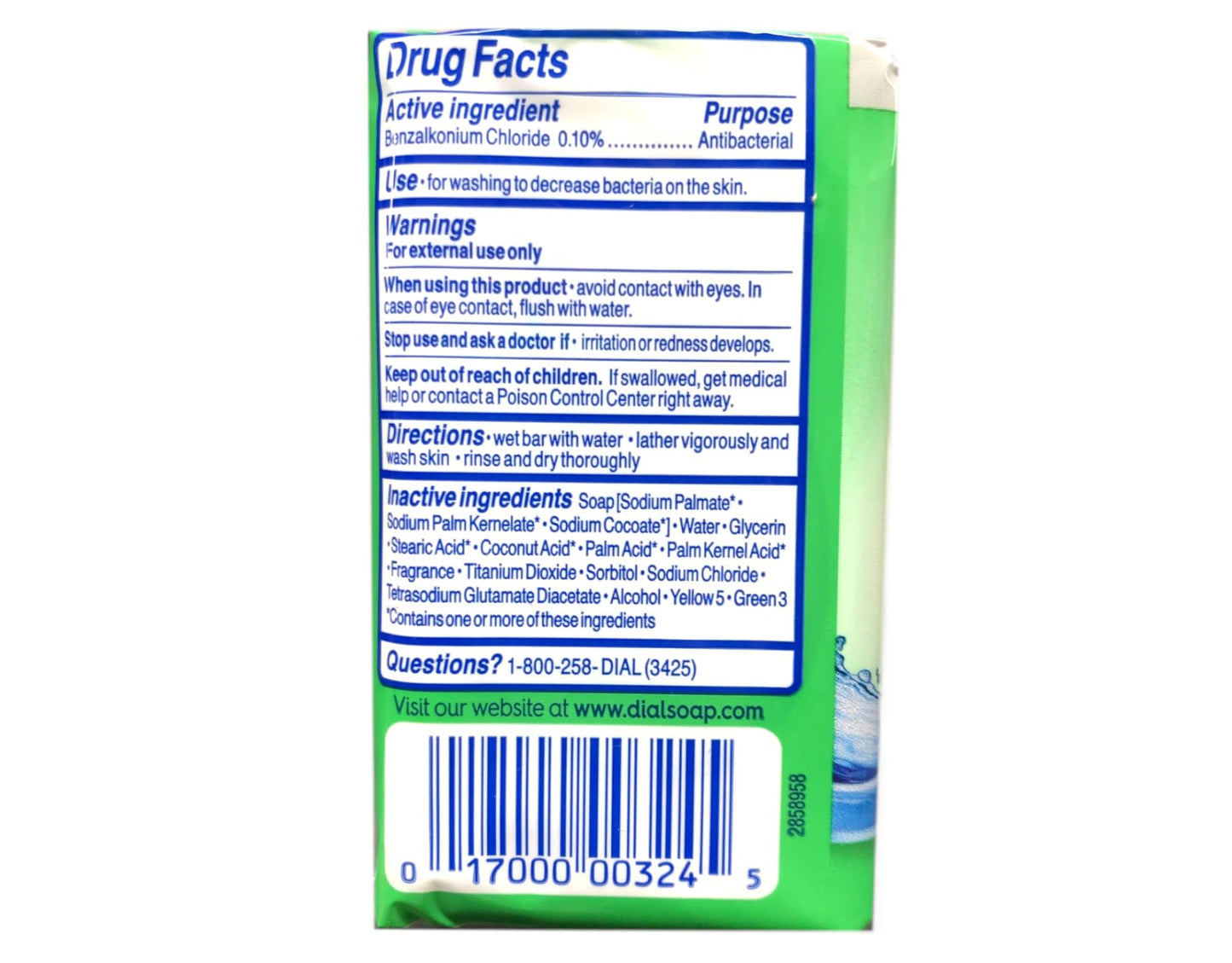 Dial Mountain Fresh Antibacterial Deodorant Bar Soap 3, 4 oz Soap Bars (Packs of 4)