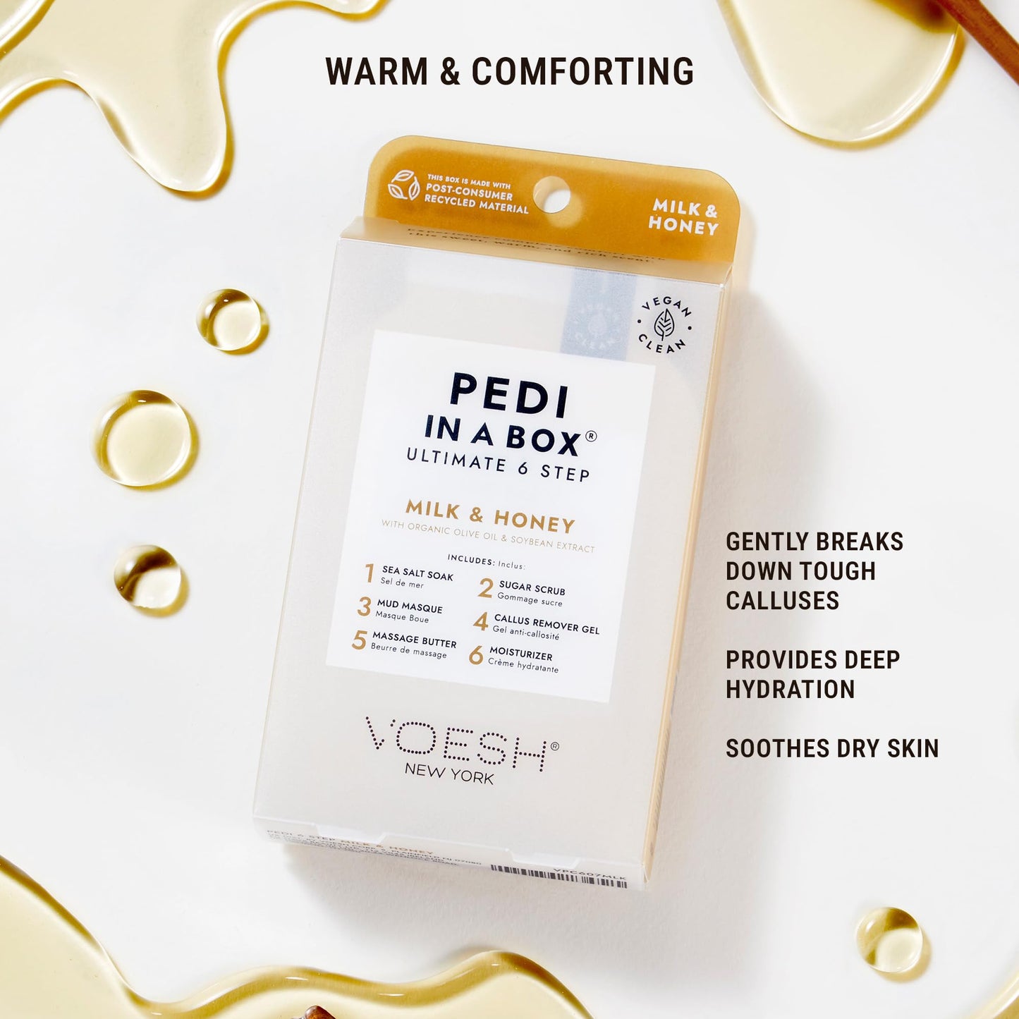 VOESH Pedi in a Box Ultimate 6 Step, Milk and Honey, Spa Pedicure, DIY Pedi, Home Pedicure Kit, Pedi in a Box, Pedicure, Foot Care, Pedi Products, Spa Care, Foot Spa