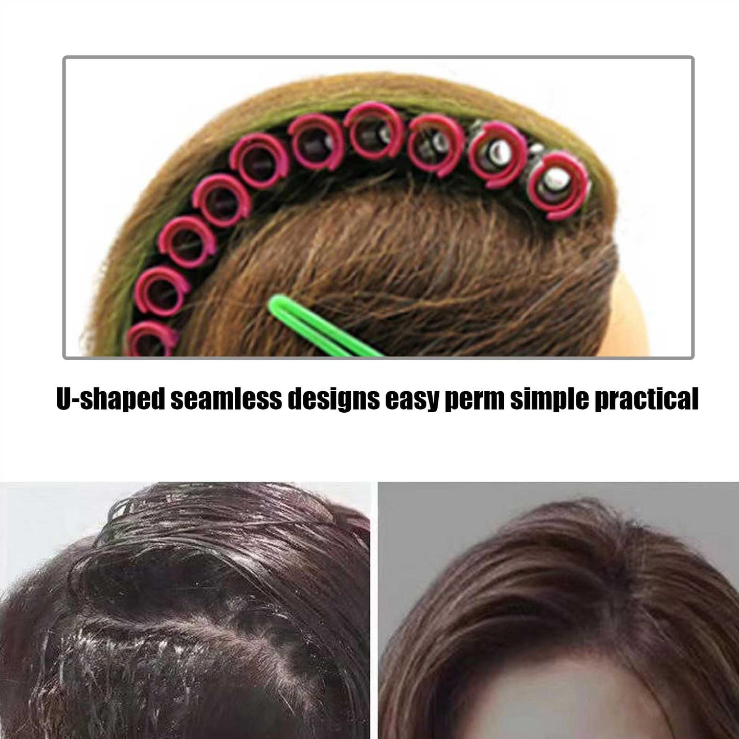 Fluffy Korean Root Perm Rods, 20pcs/set Hair Curling Rollers for Salon or DIY Styling, with Hairdressing Tools Kit (Pink)