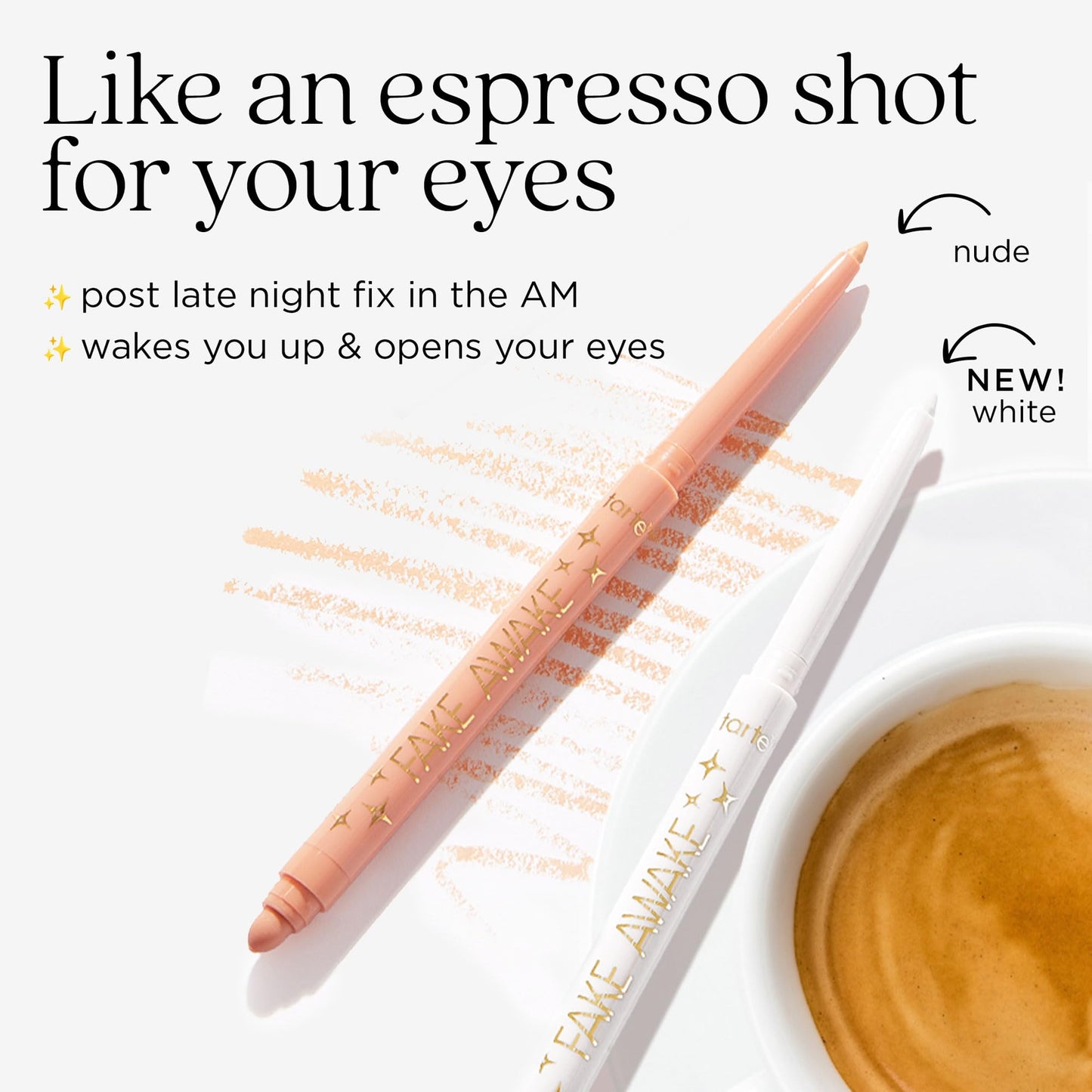 tarte fake awake eye highlight – Highlighter Pencil for Eyes & Brows, Longwear, Vegan & Cruelty-Free, full size, white