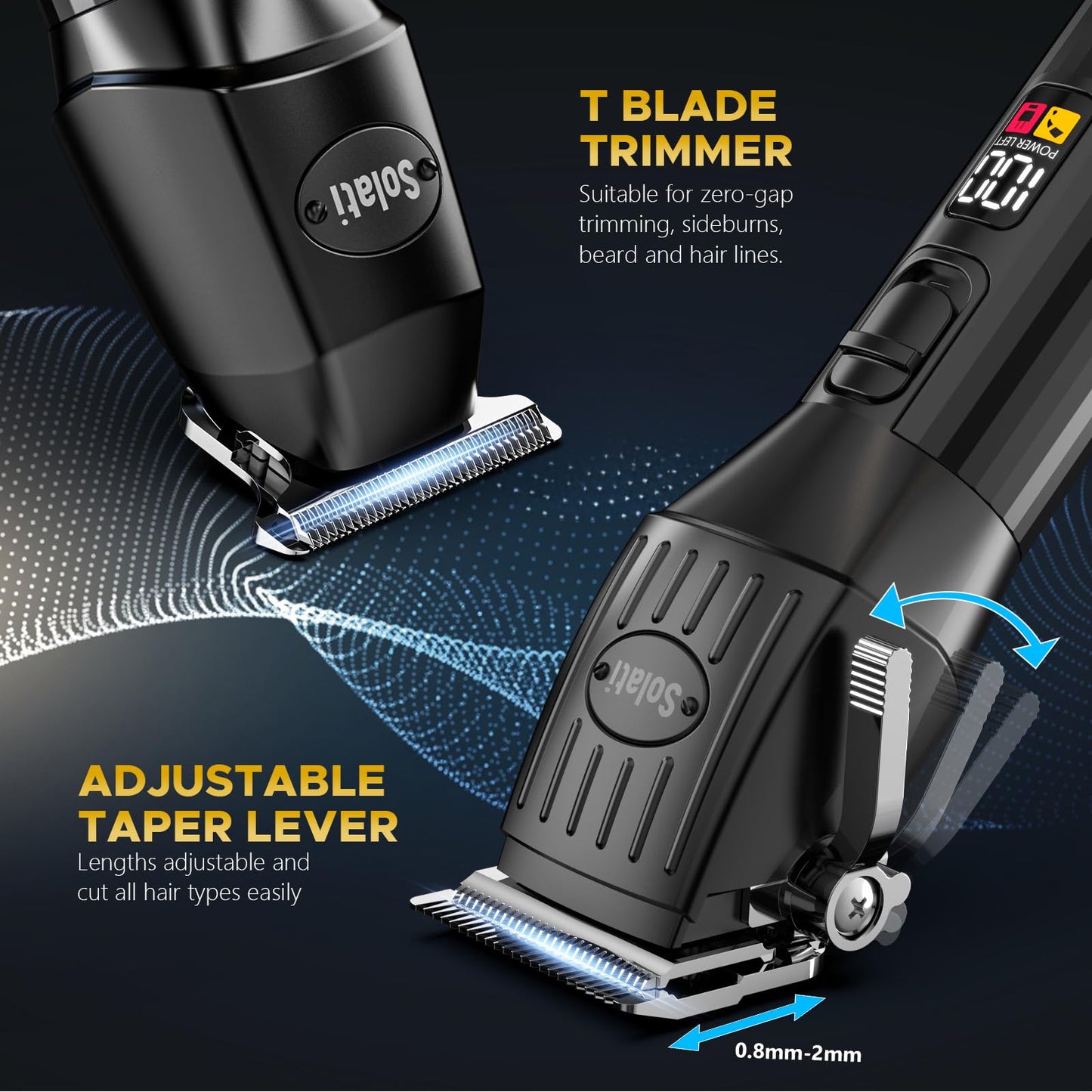 Professional Hair Clippers for Men Beard Trimmers Kit Zero Gapped Haircut Grooming Shaver Gift for Men Women Barber Kids (Black)