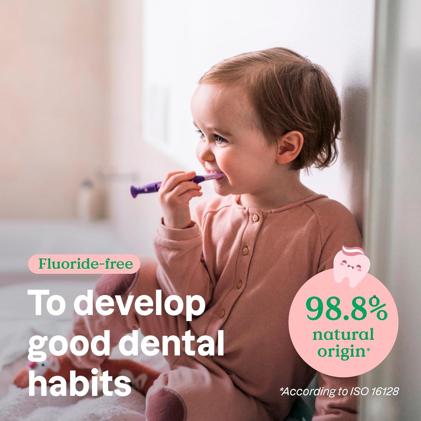 Fluoride-Free Training Toothpaste for Kids - Natural Vegan Strawberry Flavor | 2.6 Oz (Pack of 6)