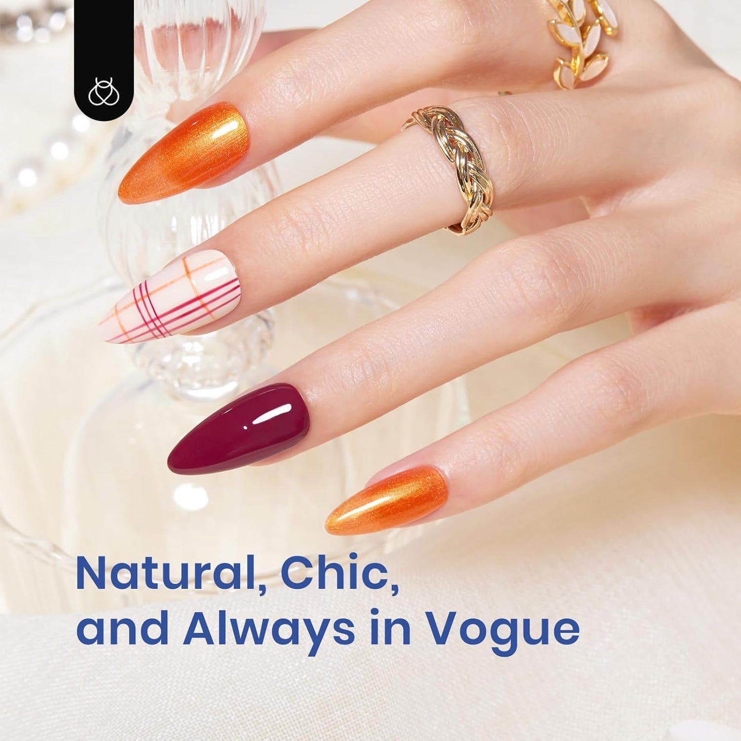 Beetles Gel Nail Kit - 9-In-1 Easy Nail Extension Set with Almond Tips & UV Lamp | Medium Almond Size