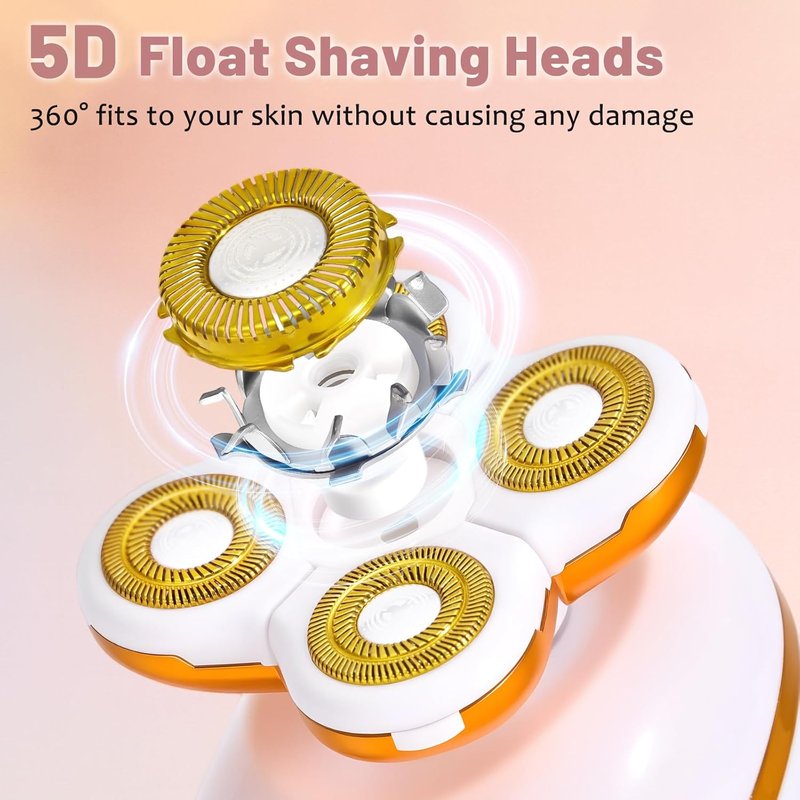 5-in-1 Electric Razor for Women - Waterproof Facial Hair Remover & Shaver | Rechargeable Travel Kit for Sensitive Skin