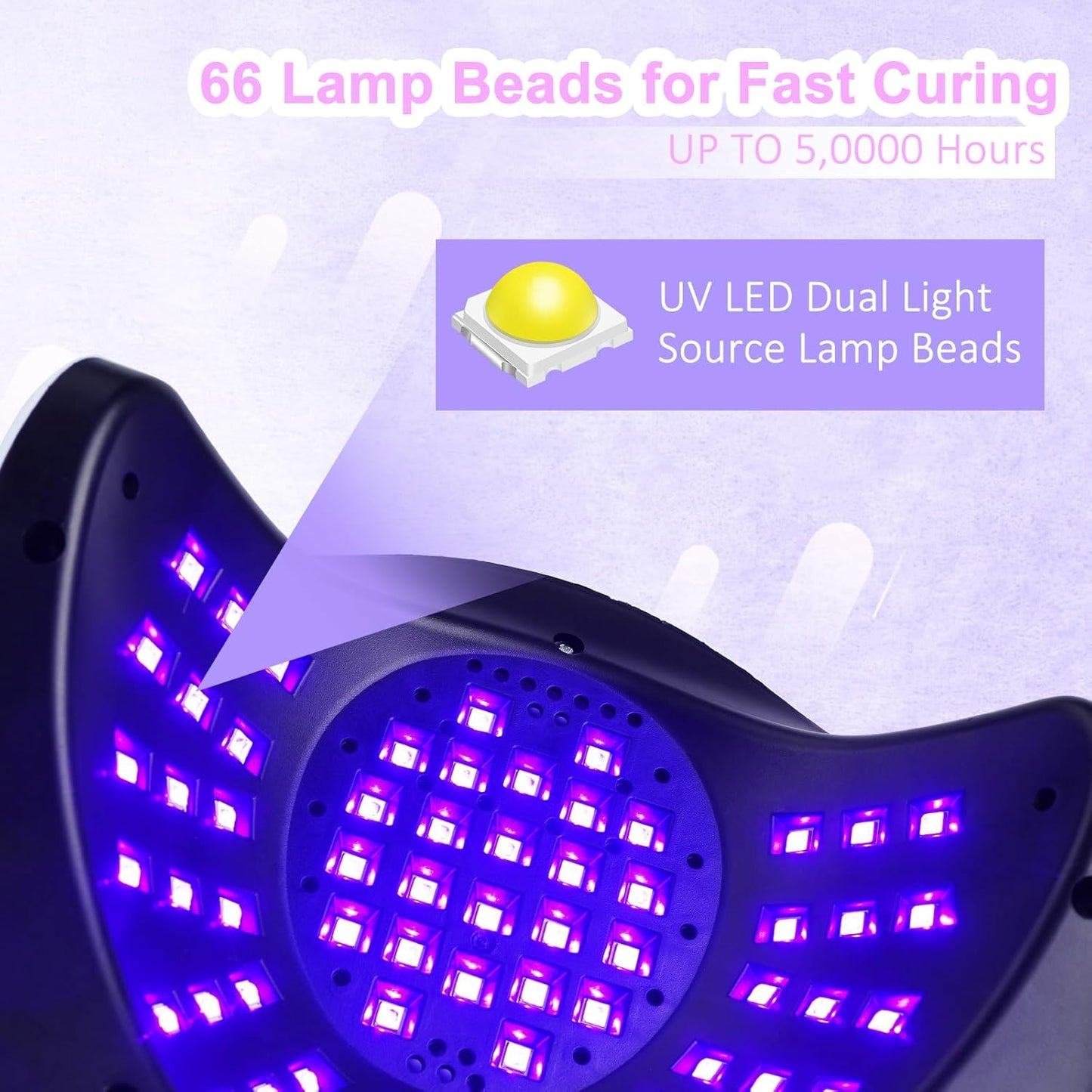 UV Nail Lamp - 72W LED Nail Dryer with 3 Timer Settings & LCD Touch Display | Perfect for Home & Salon Use - C-White