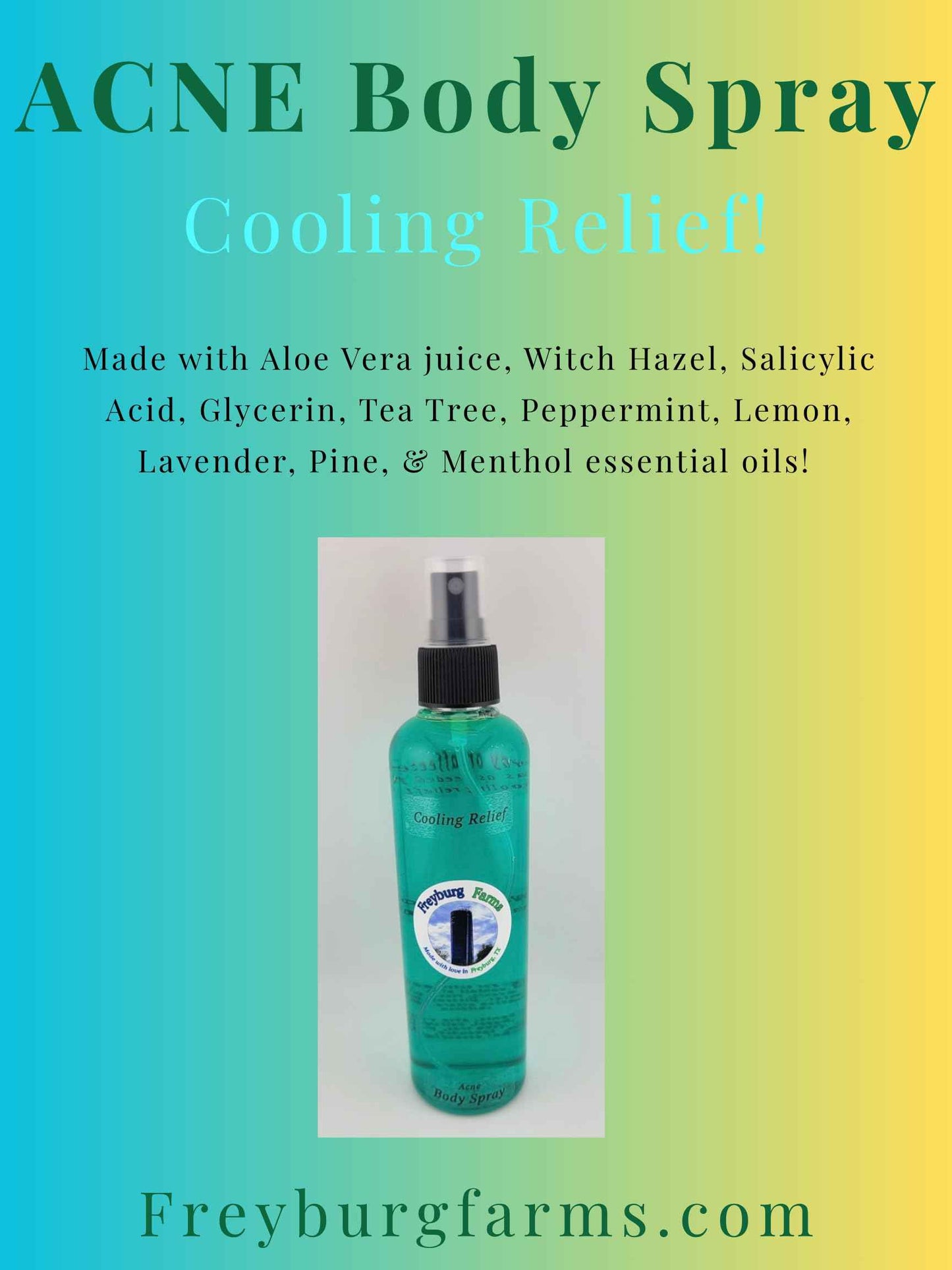 Freyburg Farms Cooling Relief Acne Body Spray