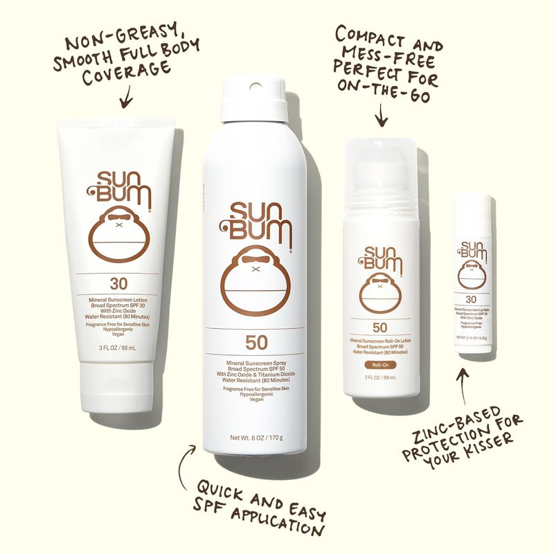 Sun Bum Mineral SPF 30 Sunscreen Spray & SPF 50 Face Stick - Vegan, Reef Friendly, Broad Spectrum Protection, 2 Count