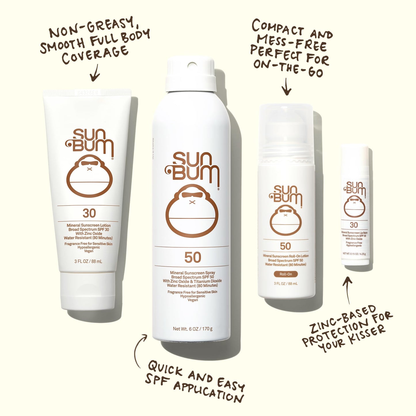 Sun Bum Sun Bum Mineral Spf 30 Sunscreen Spray and Spf 50 Lotion Vegan and Reef Friendly (octinoxate & Oxybenzone Free) Broad Spectrum Zinc Sunscreen With Uva/uvb, 2 Count